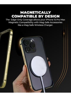 Raegr RAEGR iPhone 15 Pro Max Case | Anodized Aluminum Bumper | Supports Mag-Safe Wireless Charging | Edge Armor Protective Minimal Case Designed for iPhone 15 Pro Max (6.7-Inch) (2023) - Gold RG10532  - Image 3