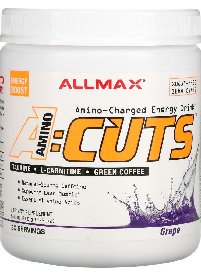 Allmax ACUTS Amino-Charged Energy Drink Grape  7.4 oz (210 g) 