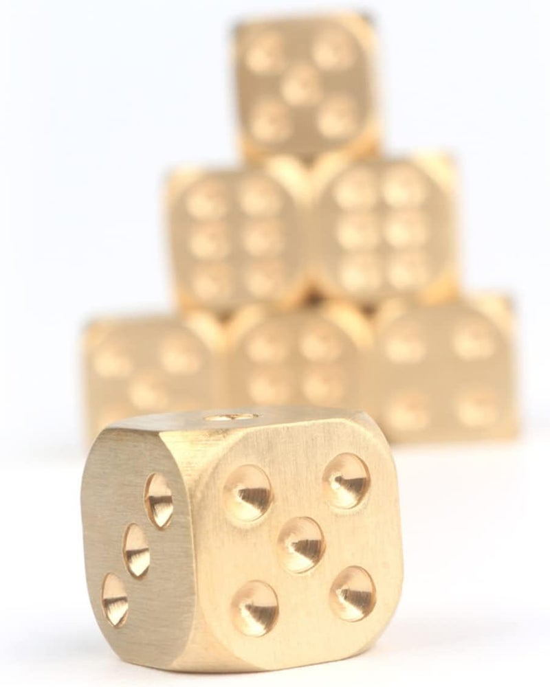 klarako 6 pcs Games Man Board Xxmm Mahjong for Entertainment Playing Portable Dice Party Finish Gift Golden Game Boyfriend Sieve Antique Metallic Metal Supplies Tables Dices Poker - Image 5