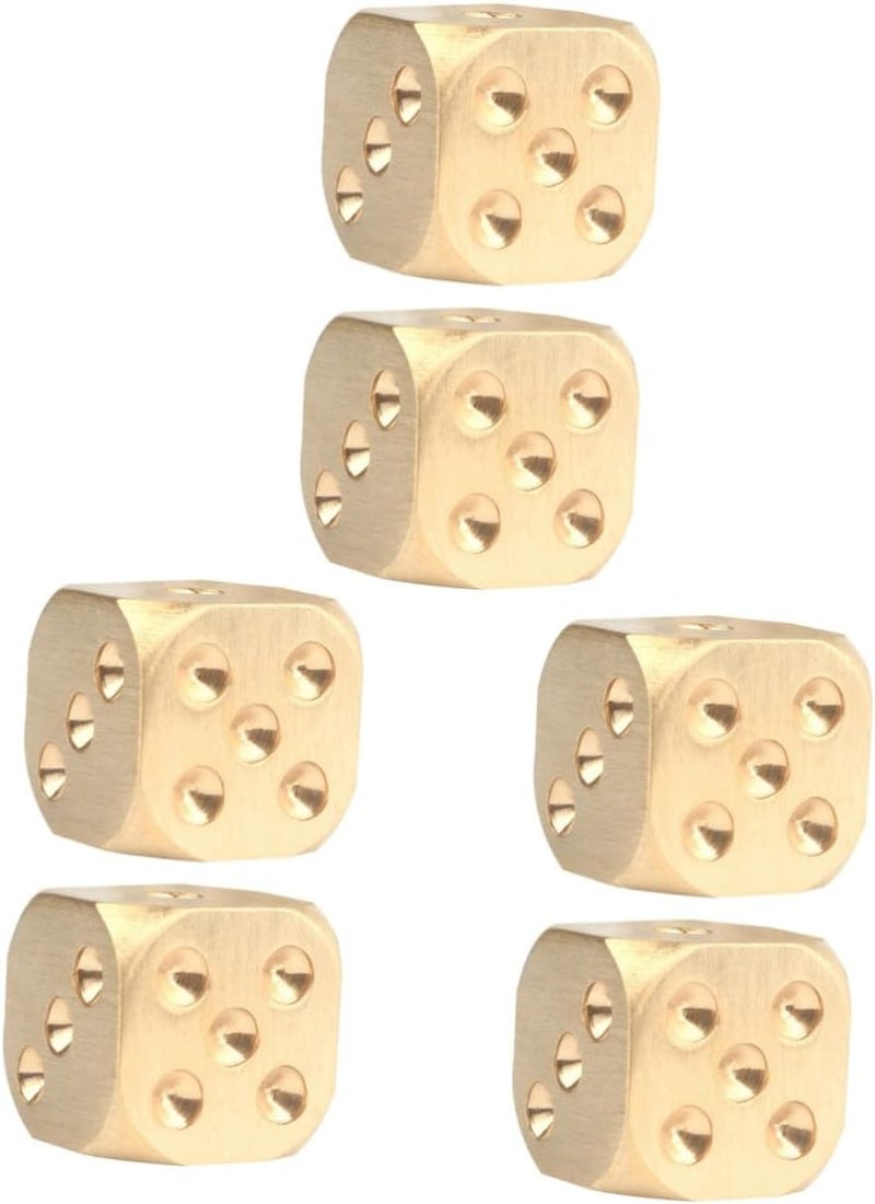 klarako 6 pcs Games Man Board Xxmm Mahjong for Entertainment Playing Portable Dice Party Finish Gift Golden Game Boyfriend Sieve Antique Metallic Metal Supplies Tables Dices Poker - Image 1