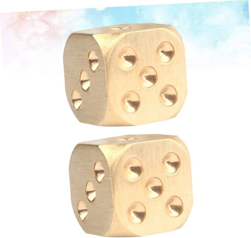 klarako 6 pcs Games Man Board Xxmm Mahjong for Entertainment Playing Portable Dice Party Finish Gift Golden Game Boyfriend Sieve Antique Metallic Metal Supplies Tables Dices Poker - Image 2