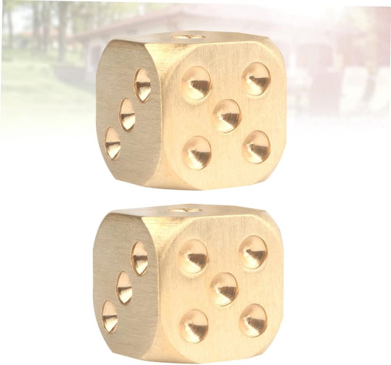 klarako 6 pcs Games Man Board Xxmm Mahjong for Entertainment Playing Portable Dice Party Finish Gift Golden Game Boyfriend Sieve Antique Metallic Metal Supplies Tables Dices Poker - Image 3