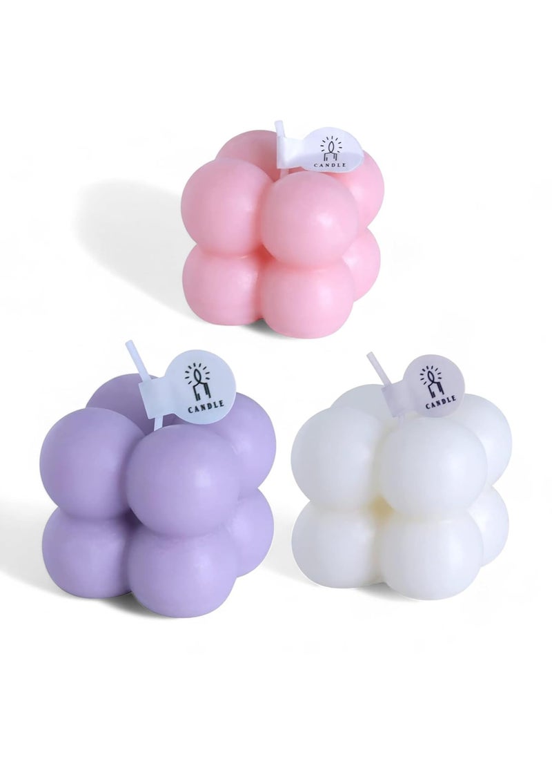 SERAAF SERAAF Pack of 3 Scented Candles Lavender Bubble Gum Orange Cinnamon Scents Aesthetic Room Decor Items Bedroom Decoration Items Perfect for Home Decor Meditation Accessories 