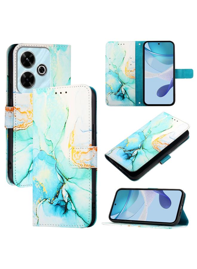 S-TOP Case For Redmi 13 4G PT003 Marble Pattern Flip Leather Phone Case - Image 1