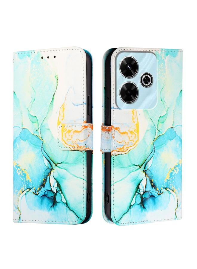 S-TOP Case For Redmi 13 4G PT003 Marble Pattern Flip Leather Phone Case - Image 2