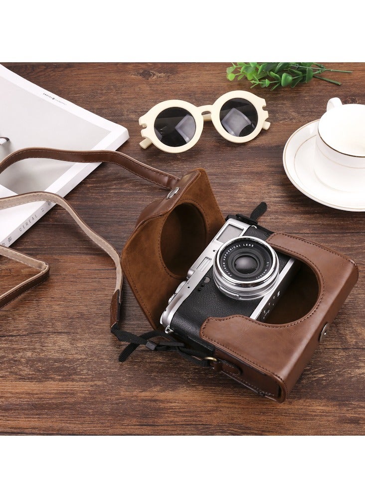 Suitable for Fuji X100V series X30 leather case Nikon J5 Panasonic GF9lx100 Canon camera bag (brown) - Image 2