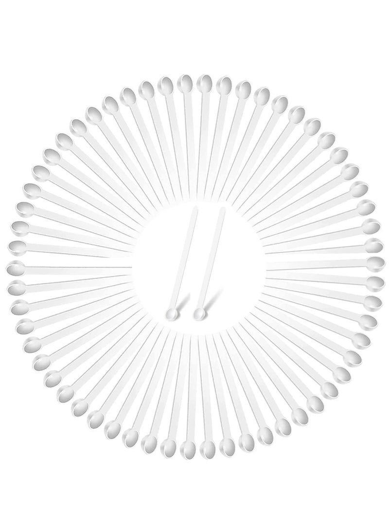 Mini Scoops Measuring Spoons Mini Shovel Scoop Spice Scoop Tiny Measuring Spoon Micro Powder Scoop for Cosmetics Medicines Spices Powder Measurement Tools Supplies (White,100 Pieces)  - Image 1