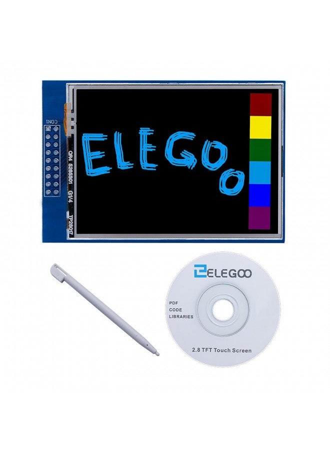 Elegoo Uno R3 2.8 Inches Tft Touch Screen With Sd Card Socket With Technical Data For Arduino Uno R3