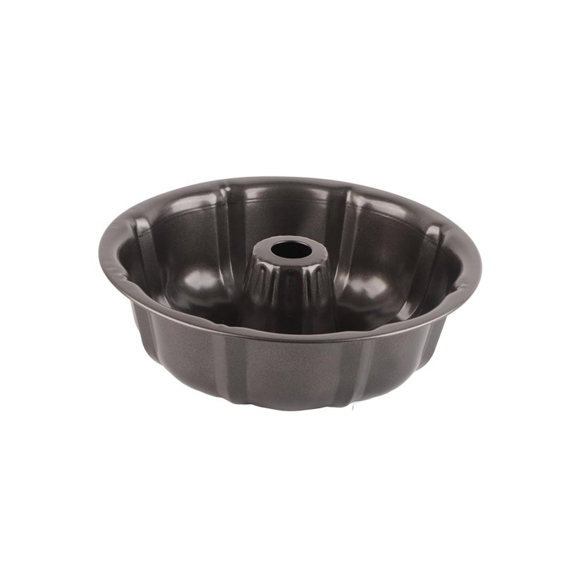 Miskall NonStick 10 Inch Fluted Tube Pan Heavy Duty Nonstick Bakeware Carbon Steel Cake Pan Cake Bread Baking Mold Pumpkin Shaped Black 3D Baking Dessert Molds for Chocolate Pudding