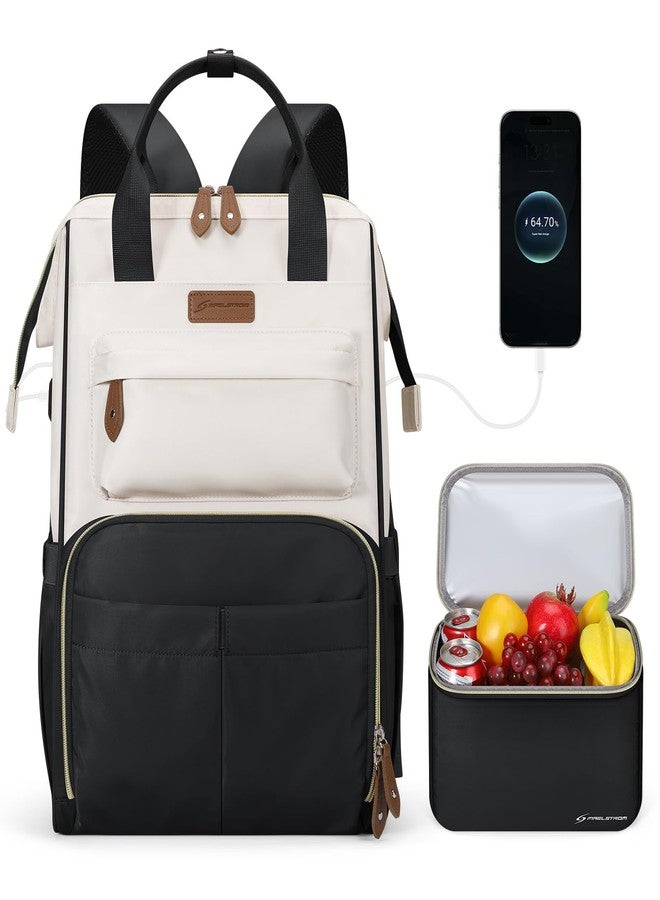 Maelstrom Travel Backpack with Lunch Box (Black-Beige) - Image 1