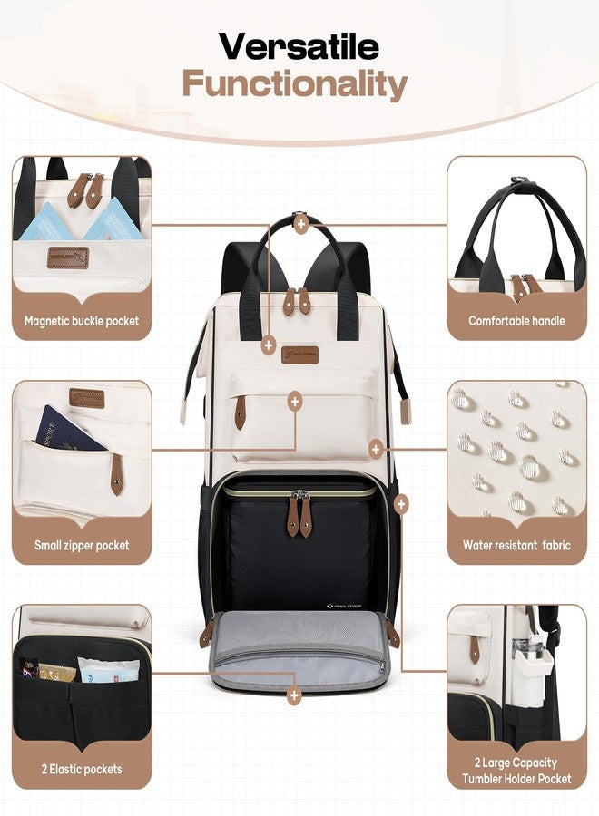 Maelstrom Travel Backpack with Lunch Box (Black-Beige) - Image 3