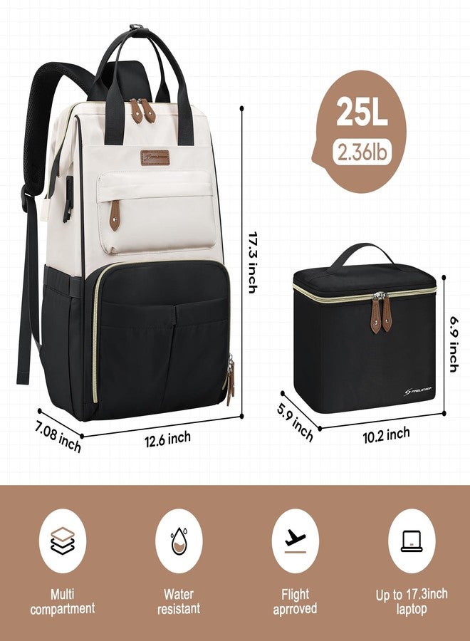 Maelstrom Travel Backpack with Lunch Box (Black-Beige) - Image 5