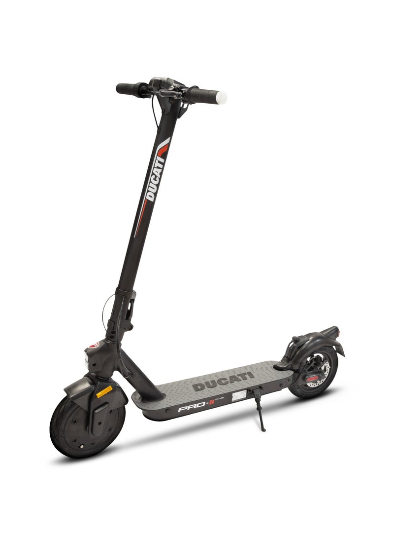 Ducati - Pro-Ii Plus E-Scooter With Turn Signals, Stylish Design With Powerful 350W Brushless Motor, Max Range 25Km, 10” Puncture-Proof Tubeless Tyres,3.5" Led Display, Max Load 100Kg-Black - Image 1