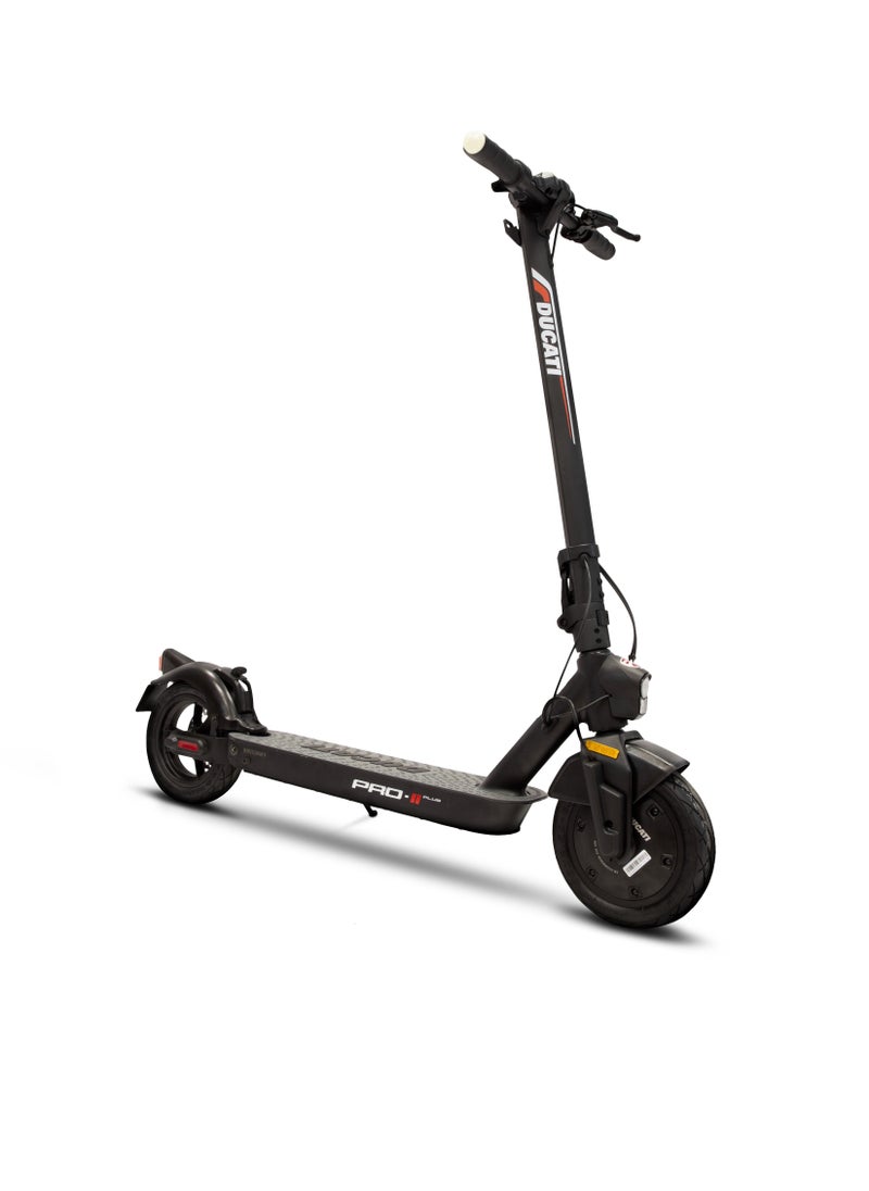 Ducati - Pro-Ii Plus E-Scooter With Turn Signals, Stylish Design With Powerful 350W Brushless Motor, Max Range 25Km, 10” Puncture-Proof Tubeless Tyres,3.5" Led Display, Max Load 100Kg-Black - Image 1