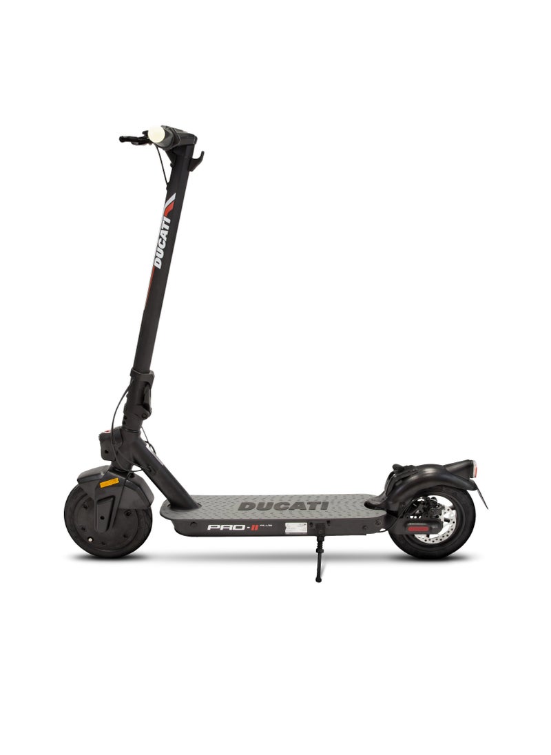 Ducati - Pro-Ii Plus E-Scooter With Turn Signals, Stylish Design With Powerful 350W Brushless Motor, Max Range 25Km, 10” Puncture-Proof Tubeless Tyres,3.5" Led Display, Max Load 100Kg-Black - Image 1