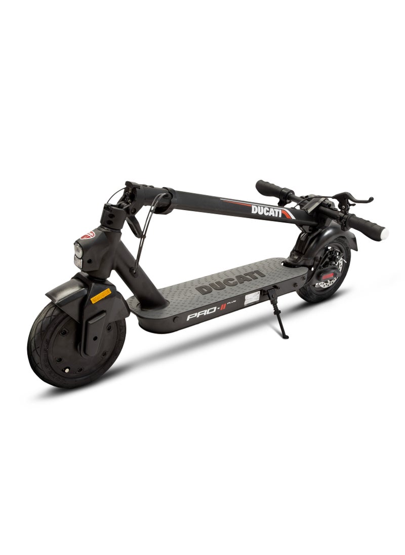 Ducati - Pro-Ii Plus E-Scooter With Turn Signals, Stylish Design With Powerful 350W Brushless Motor, Max Range 25Km, 10” Puncture-Proof Tubeless Tyres,3.5" Led Display, Max Load 100Kg-Black - Image 1