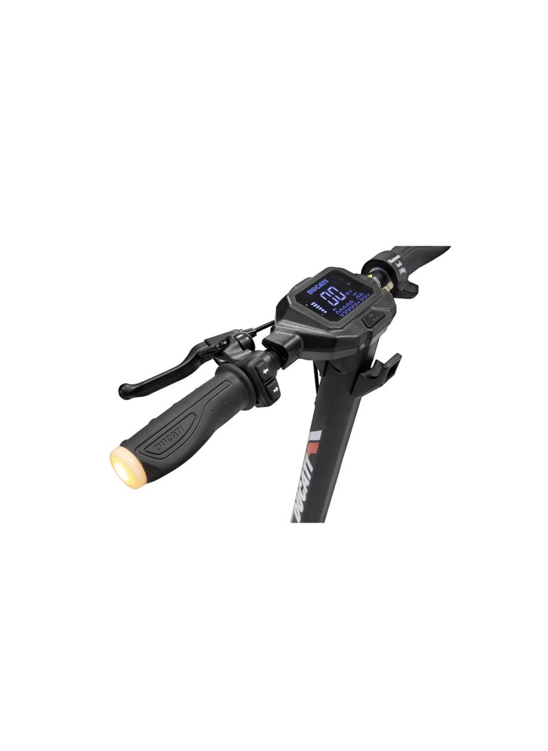 Ducati - Pro-Ii Plus E-Scooter With Turn Signals, Stylish Design With Powerful 350W Brushless Motor, Max Range 25Km, 10” Puncture-Proof Tubeless Tyres,3.5" Led Display, Max Load 100Kg-Black - Image 1