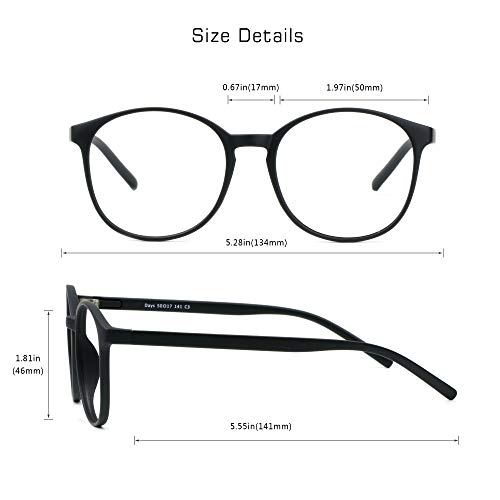 VisionGlobal Blue Light Blocking Glasses for Women/Men, Anti Eyestrain, Computer Reading, Stylish Oval Frame, Anti Glare (Black, No Magnification) - Image 3
