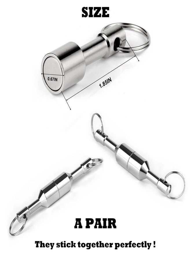 WELLZEER Keychain Magnet for Testing Brass, Pocket Magnets for Purse with Strong Magnetic Rare Earth Neodymium,Gold,Silver, Jewelry, Metals Test Magnet and Hanging Keys Holder WELLZEER (2PACK-D17mm-Silver) - Image 2