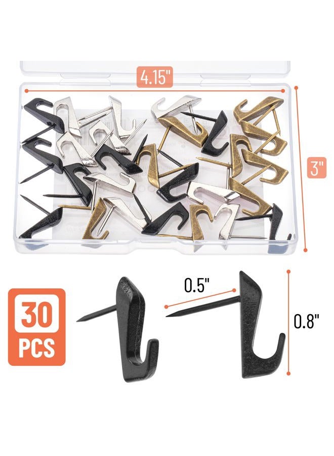Mr. Pen Double Headed Picture Hanging Nails, 50 Pack, Black, Picture Nails, Tacks for Wall Hangings, Wall Pins for Hanging, 30 Pack Mixed Colors - Image 2