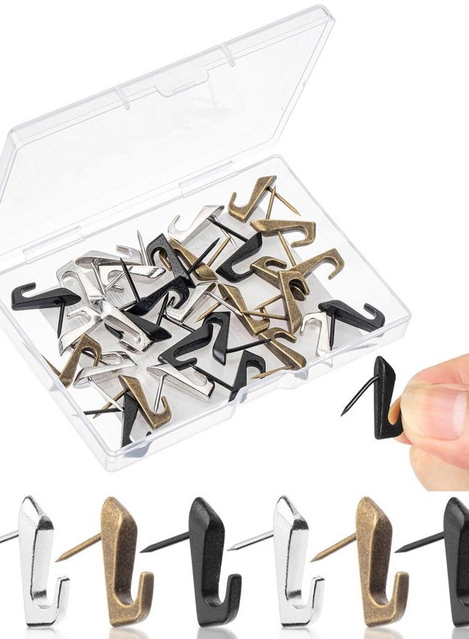 Mr. Pen Double Headed Picture Hanging Nails, 50 Pack, Black, Picture Nails, Tacks for Wall Hangings, Wall Pins for Hanging, 30 Pack Mixed Colors - Image 1