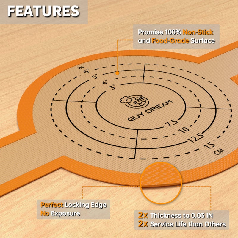 GUYDREMAT Bread Sling - Perfect Silicone Baking Mat for Sourdough Bread Baking â€“ Superior Cast in Iron Dutch Oven Liner, 2 Pieces with Storage Band in GUY DREAM Classic Pack - Image 3