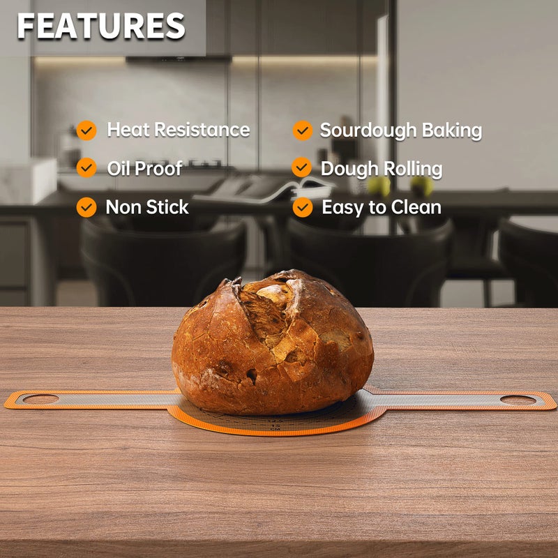 GUYDREMAT Bread Sling - Perfect Silicone Baking Mat for Sourdough Bread Baking â€“ Superior Cast in Iron Dutch Oven Liner, 2 Pieces with Storage Band in GUY DREAM Classic Pack - Image 4