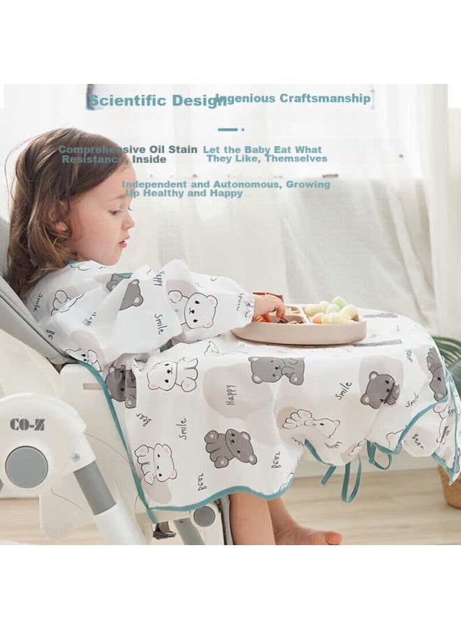 9i9 Baby Dining Cover, Integrated With High Chair, Waterproof, Detachable, Infant And Child Anti-dirt Bib, Long-sleeve A, A22 Lion - Image 4