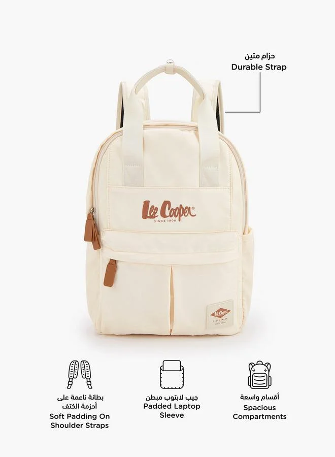 لي كوبر Logo Print Backpack With Adjustable Shoulder Straps