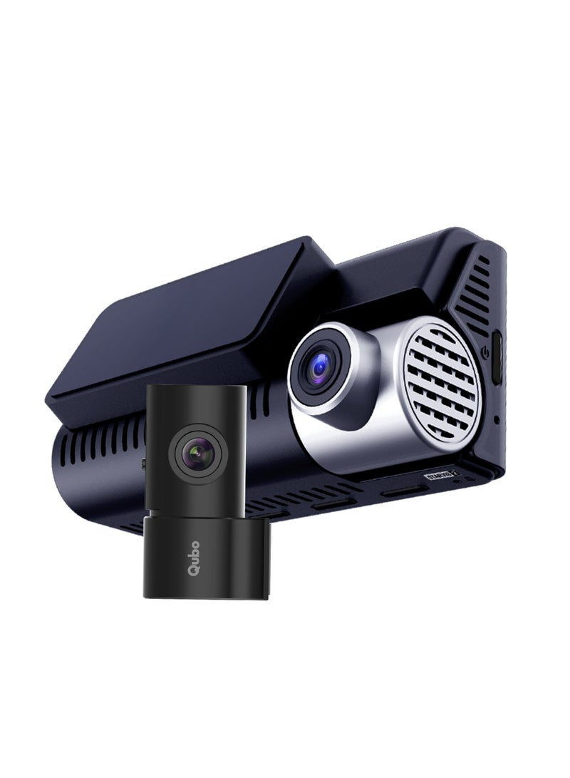 Qubo Car Dashcam Pro 3K with Sony STARVIS 2 IMX675 Sensor | Hero Group | NightPulse Vision | Dual Channel: 5MP UHD Front (140°), 2MP FHD Rear (120°) | 3.2" LCD | Built-in GPS, Wi-Fi, Mic | Up to 1TB Storage - Image 1