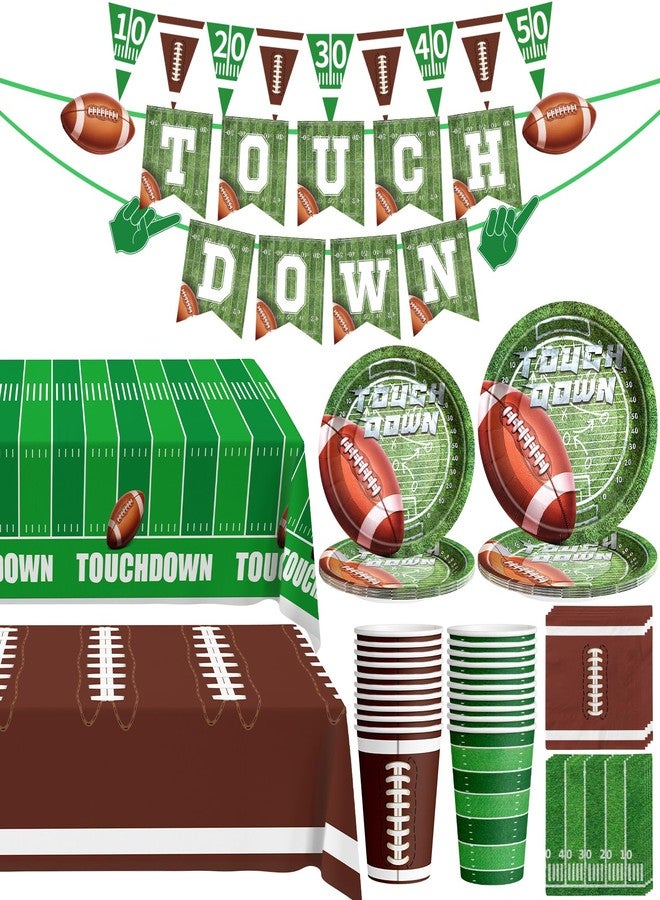 DMIGHT Football Party Decorations 2024, 100 Pcs Super Football Theme Party Supplies Set, Plate, Tablecloth, Cup, Napkin and Banner, Serve 24 - Image 1