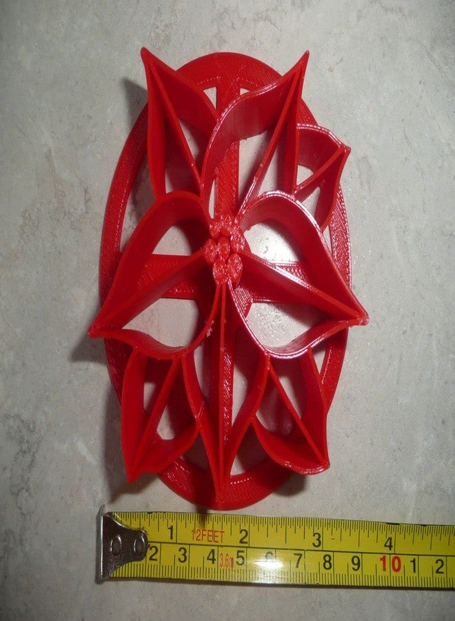 YNGLLC POINSETTIA DESIGN PATTERN CONCHA CUTTER MEXICAN SWEET BREAD STAMP MADE IN USA PR4597, Red - Image 5