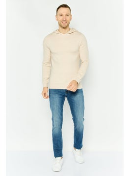 Threadbare Men Plain Long Sleeves Hoodies, Beige  - Image 4