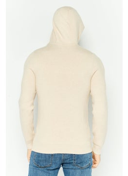 Threadbare Men Plain Long Sleeves Hoodies, Beige  - Image 3