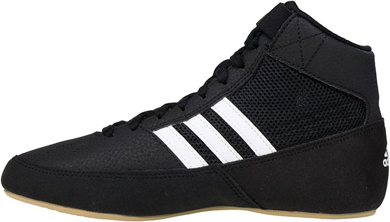 adidas Men's HVC Wrestling Shoes, Black/White/Iron Metallic, 8.5 - Image 1