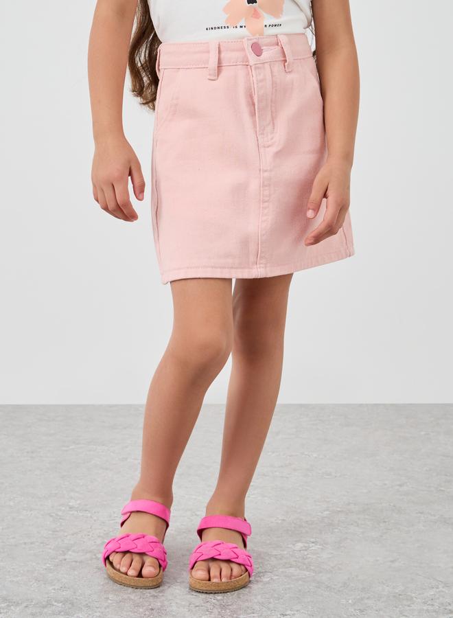 ستايلي تنورة جينز قصيرة بجيوب - Image 1