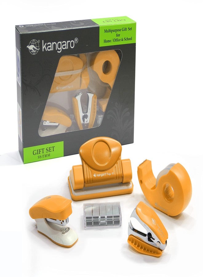 Kangaro Desk Essentials SS-10MD Multipurpose Gift Pack | Stationery Gift Set for Office, Diwali, Weddings, Birthday, Holiday Presents, Celebrations| Orange, PackOf 1 | Color May Vary