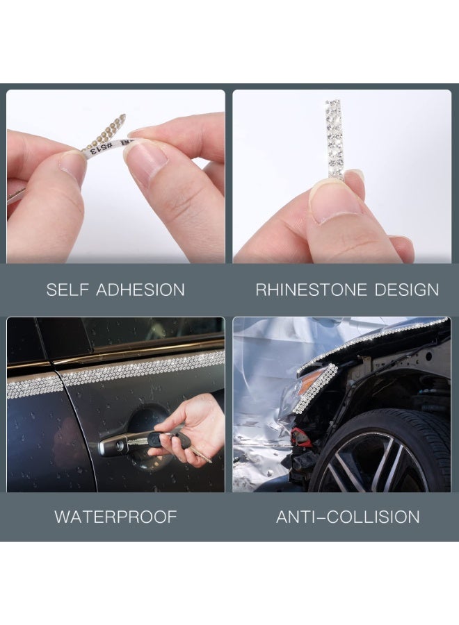YUFAN 5M Bling Car Stickers Car Trim Self Adhesive Bling Car Decoration Car Accessories for Women Car Dashboard Decorations Rhinestone DIY Car Accessories Bling Car Stickers for for Interior Exterior Decor - Image 4