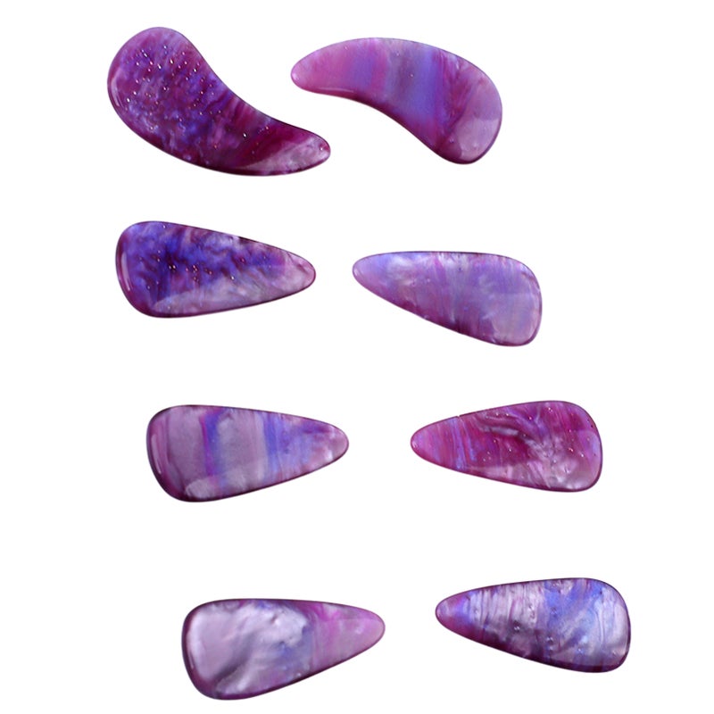 8Pcs Guzheng Finger Picks Silicone Polymer Delicate Smoothly Appearance Elastic Professional Guzheng Nail Covers Milky Way Color - Image 3