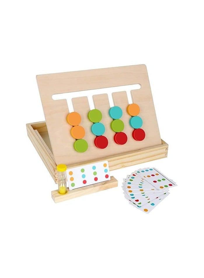 Betaoby Montessori Learning Toys Slide Puzzle Color & Shape Matching Brain Teasers Logic Game Preschool Educational Wooden Toys for Kids Boys Girls Age 3 4 5 6 7 Years Old Travel Toys Birthday Gifts for Kids - Image 1