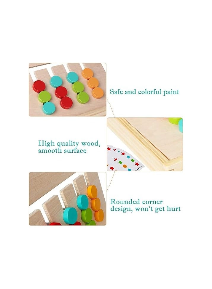 Betaoby Montessori Learning Toys Slide Puzzle Color & Shape Matching Brain Teasers Logic Game Preschool Educational Wooden Toys for Kids Boys Girls Age 3 4 5 6 7 Years Old Travel Toys Birthday Gifts for Kids - Image 4