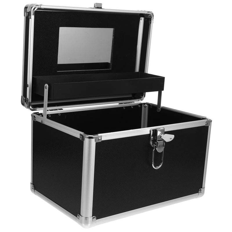Large Capacity Makeup Box With Buckle Metal Storage Box Makeup Boxes Professional Makeup Travel Case Cosmetic Box Makeup - Image 1