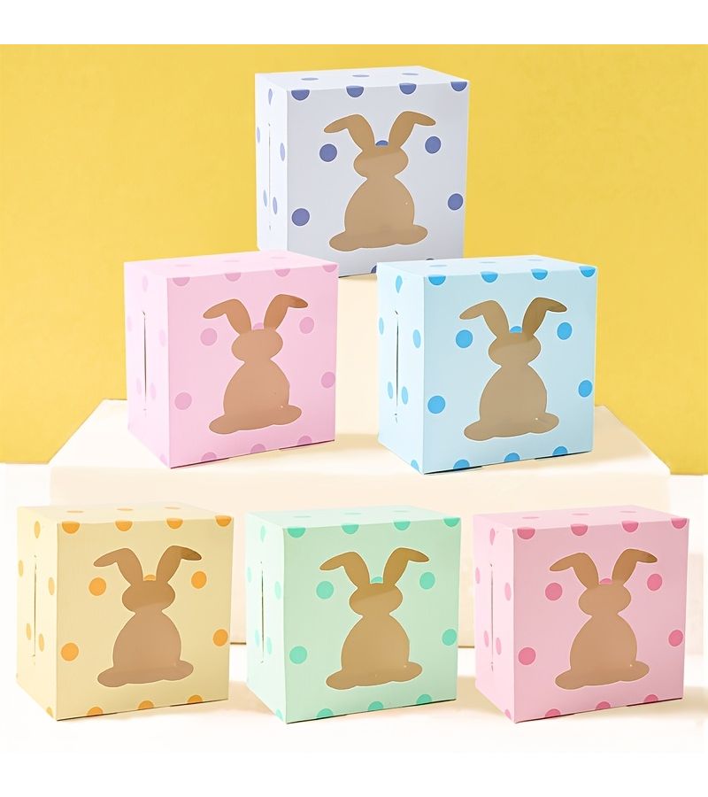 Easter Bunny Window Gift Boxes 12pcs With Rabbit Cutouts For Egg Hunt Party Decorations Candy Boxes And Spring Table Favors - Image 4
