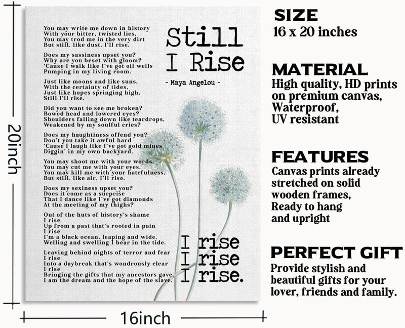 WKYAER Maya Angelou Inspirational Wall Art - Image 2