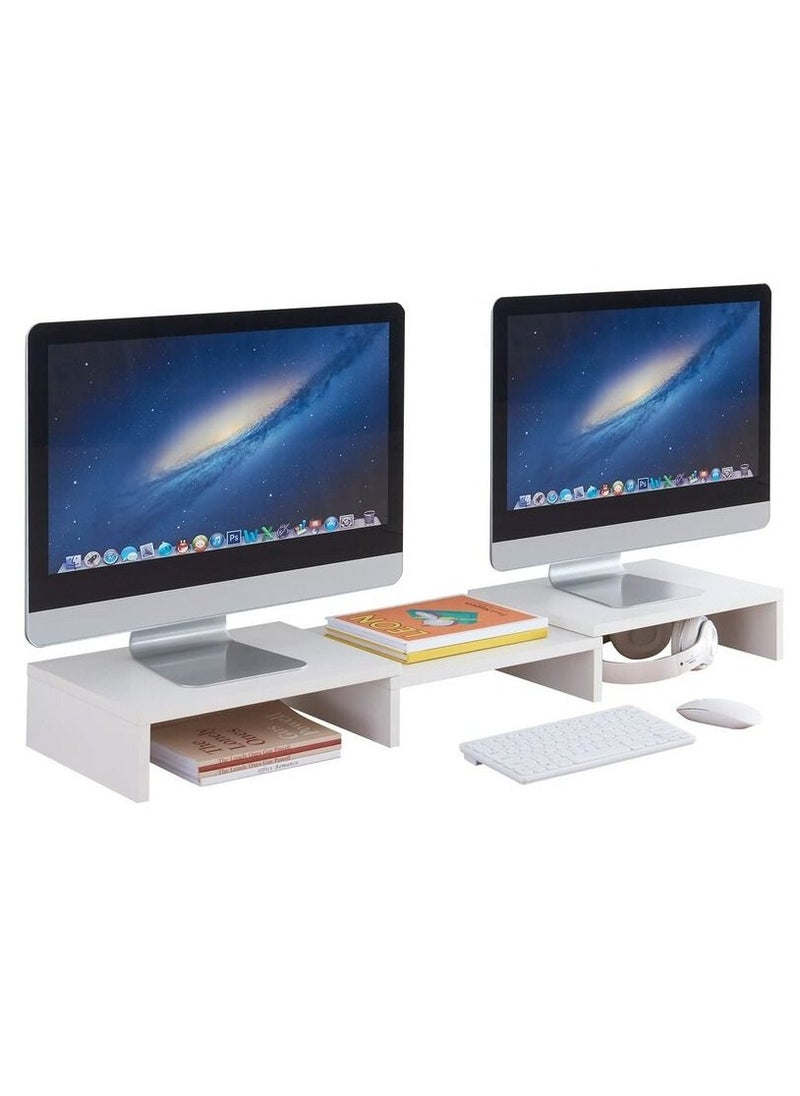 MODERN HOME - Dual Monitor Stand with 3 Shelf and Length And Angle Adjustable - Image 1