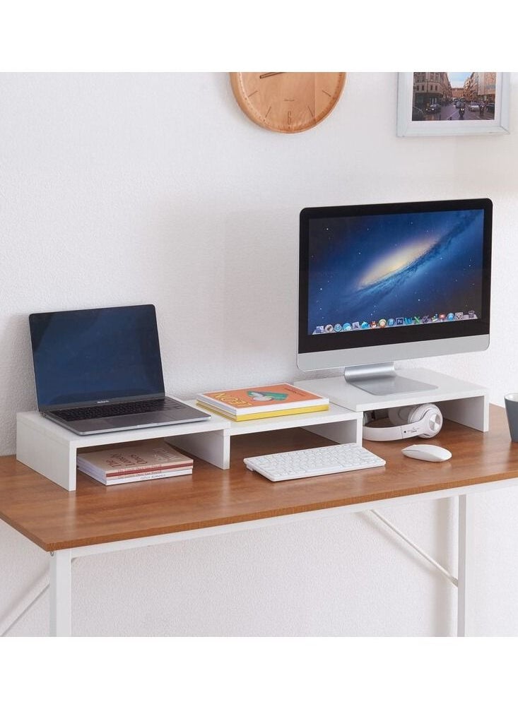 MODERN HOME - Dual Monitor Stand with 3 Shelf and Length And Angle Adjustable - Image 1