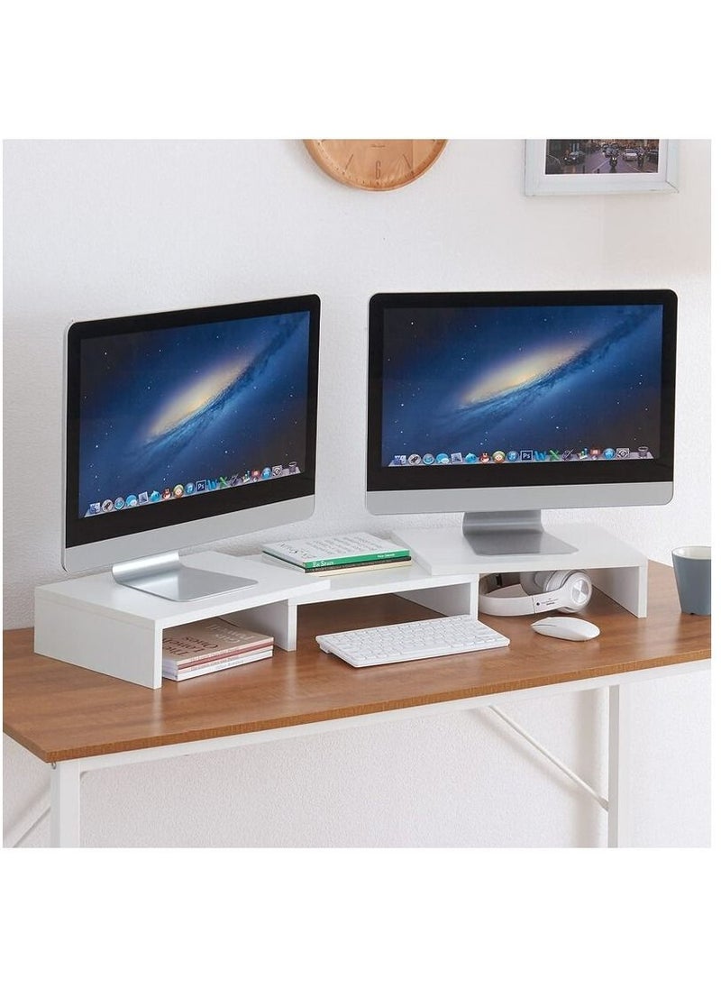 MODERN HOME - Dual Monitor Stand with 3 Shelf and Length And Angle Adjustable - Image 1