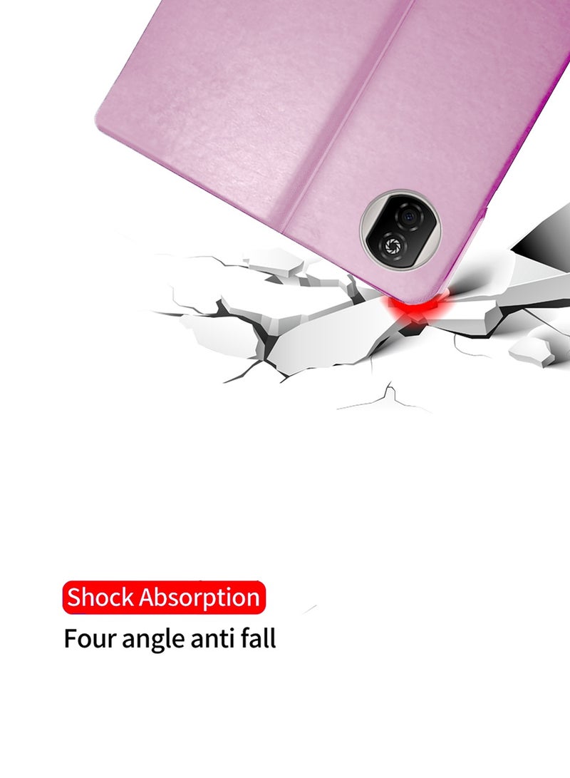 BYTER Honor Pad X7 2025 (8.7 inches) Classic PU Leather Trifold Stand Flip Case Cover (TCFPSR) - Light Pink - Image 4