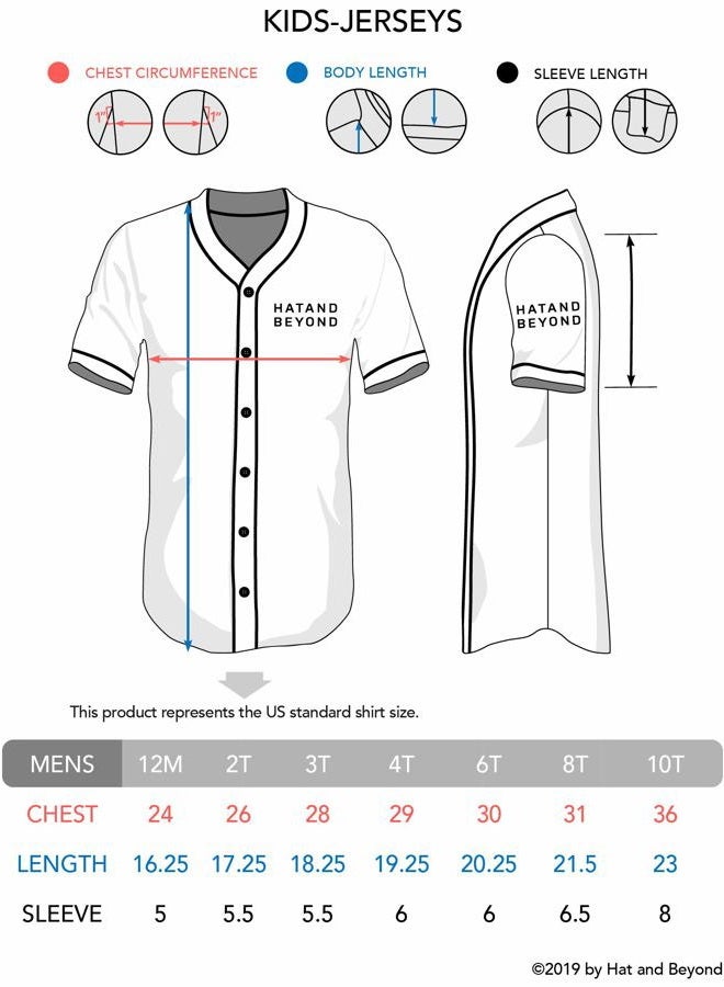 Hat and Beyond Kids Baseball Button Down Jersey (12M, 05up01_red/White), 05up01_red/White, 12 - Image 5