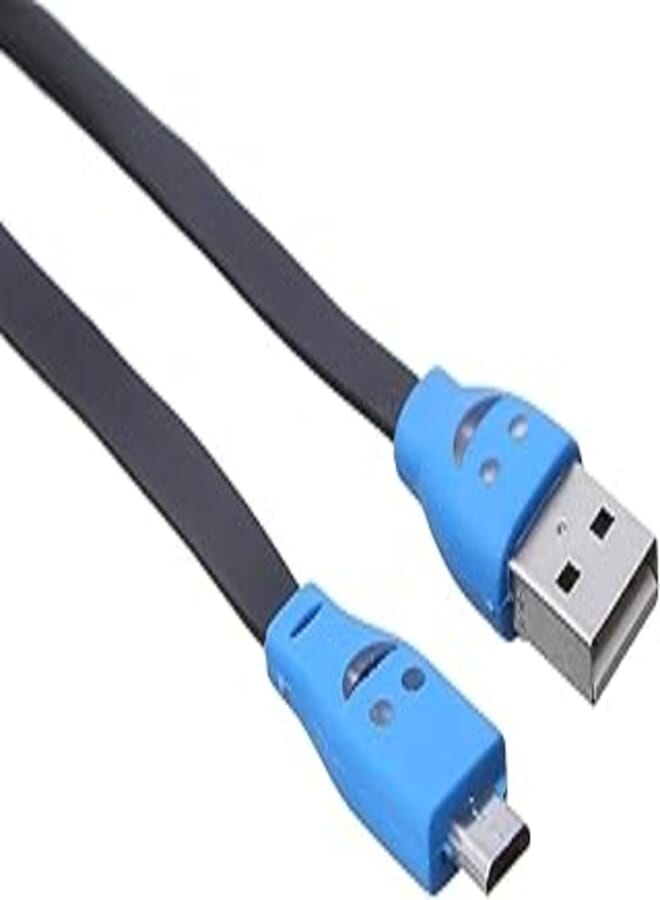 OR Micro USB Cable With Smiley Design and Indicator Light - Black